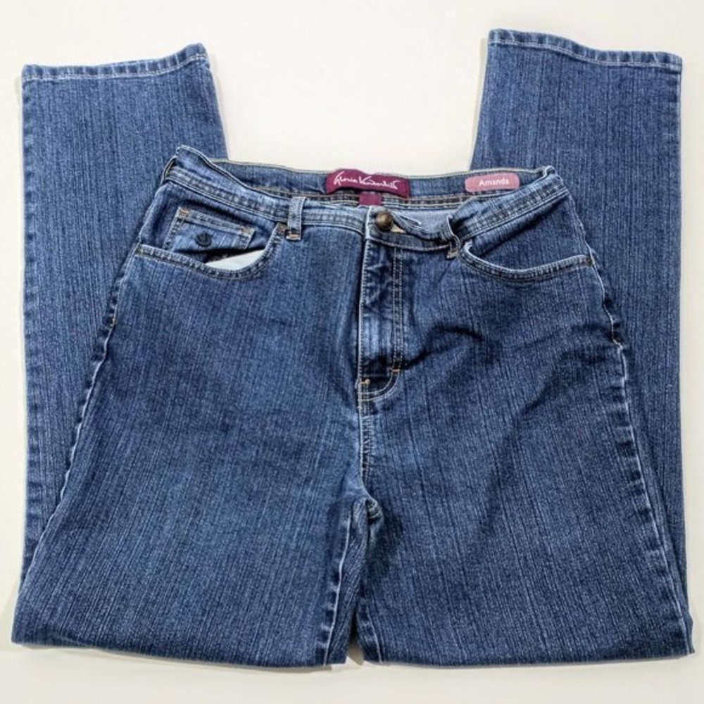 Gloria Vanderbilt Amanda Indigo Jeans‎ Size 10 Medium Wash  D59